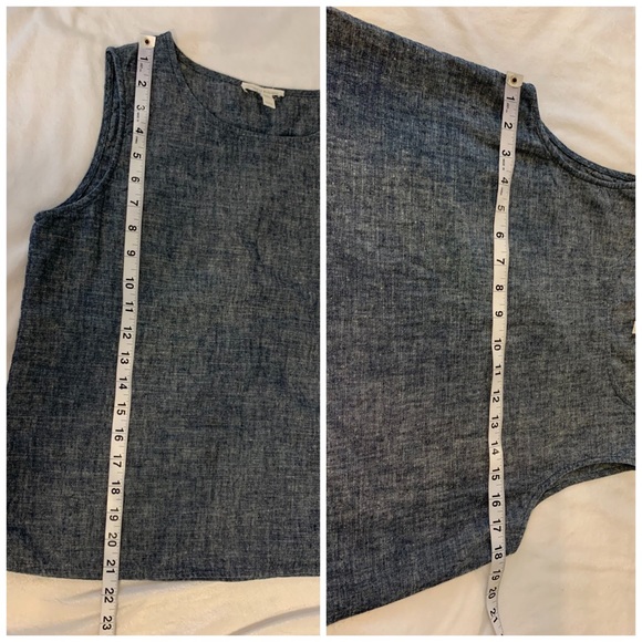 Eileen Fisher chambray hemp cotton tank top xs - Picture 6 of 7